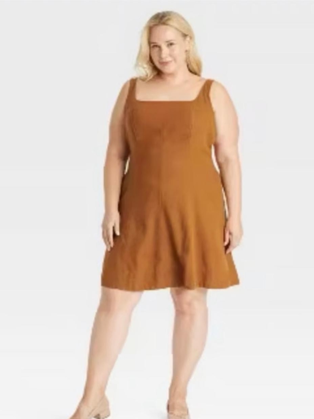 a new day Mini Sundress in Caramel Brown-NWOT